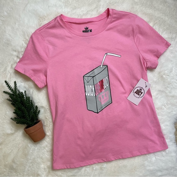 Juicy Couture Bubblegum Tee Shirt Top - Picture 1 of 3